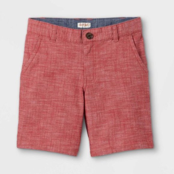 Cat & Jack Other - Boys Flat Front Chino Shorts - Cat & Jack™ Warm Red - Boys Casual Chino Shorts